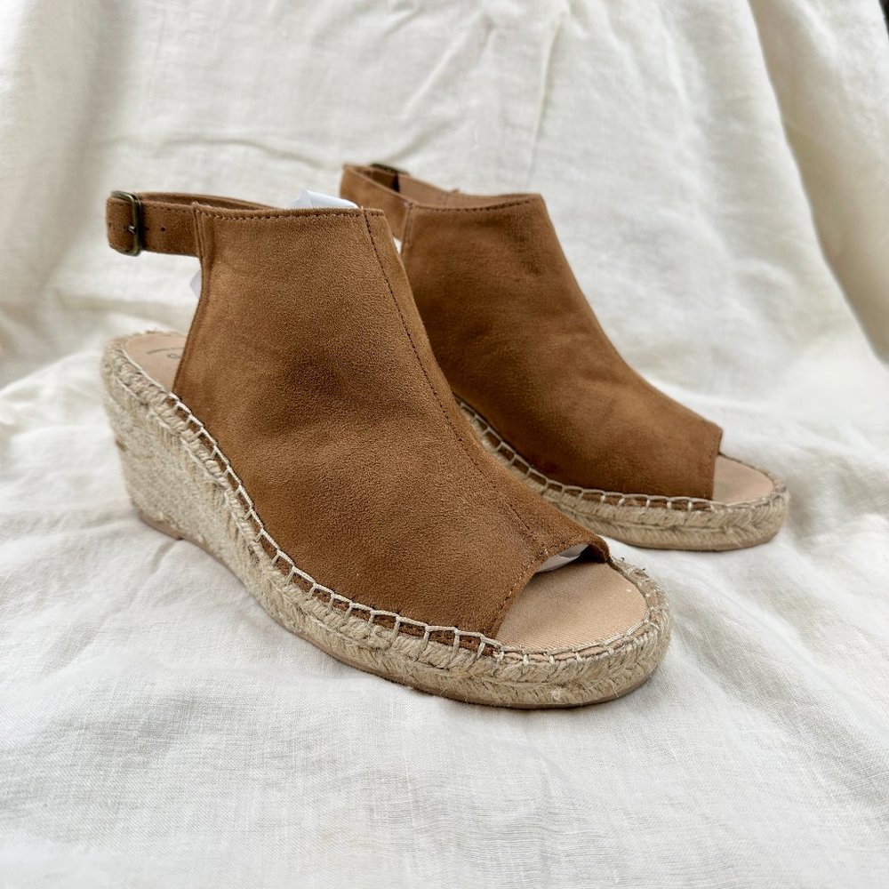 Gap Espadrille Braided Wedge Heel Open Peep Toe Summer Shoe Size 9